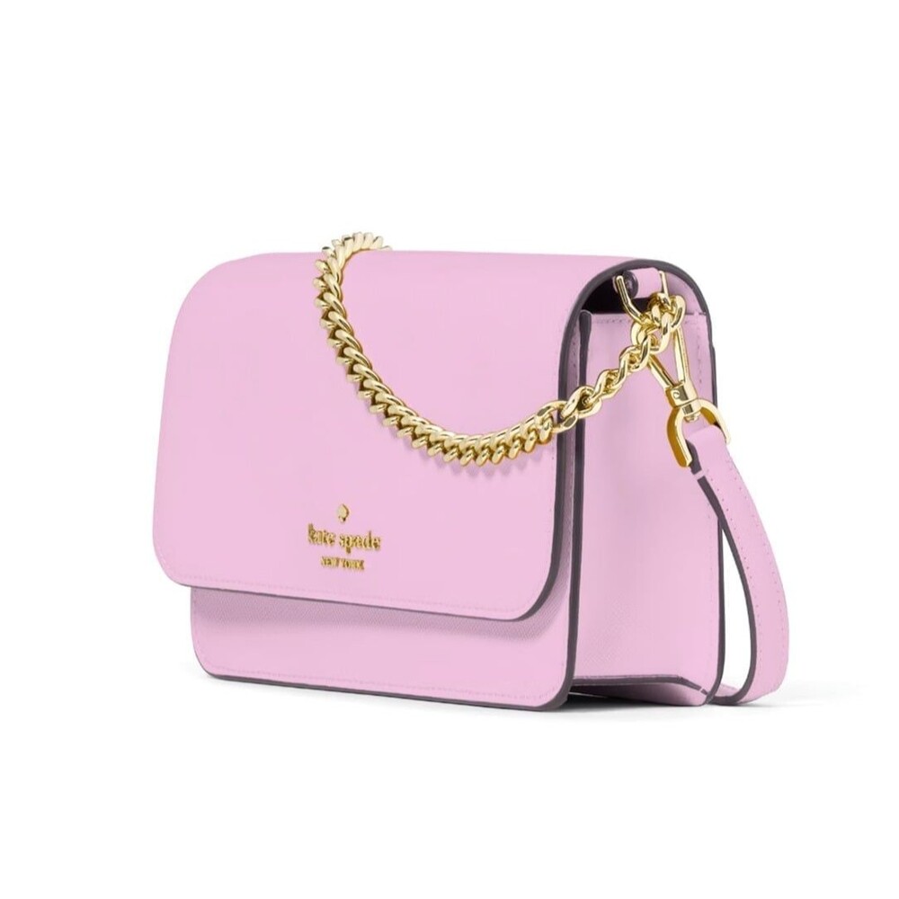 New Kate Spade Madison Small Flap Crossbody Saffiano Leather Berry Cream